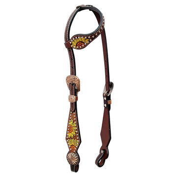 Bar H Equine Genuine Western American Leather Horse Premium Headstall & Breast Collar Set
